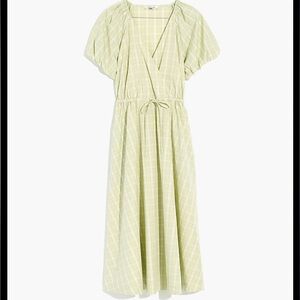 Madewell Plaid Tie-Waist Midi Dress